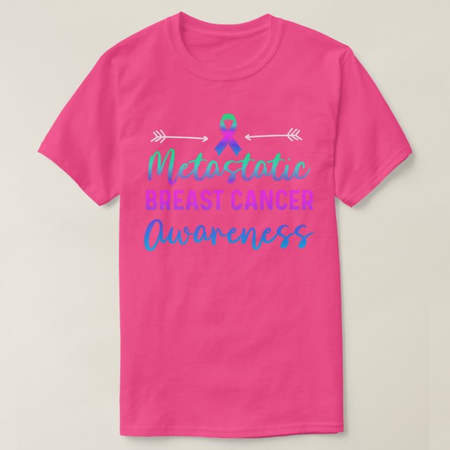 Camiseta Guerreiro da Consciência do Cancer da Mama Metastá (Frente do Design)