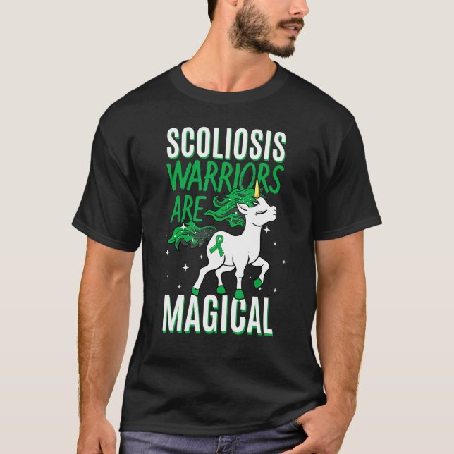 Camiseta Guerreiro da Escoliose Árvore de Escoliômetro Magn (Frente)