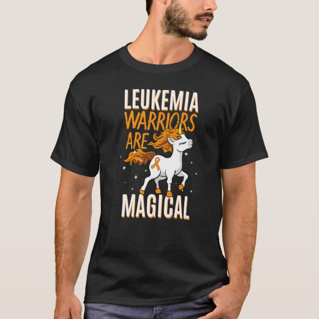 Camiseta Guerreiro da Leucemia Monge Laranja-Unicórnio (Frente)
