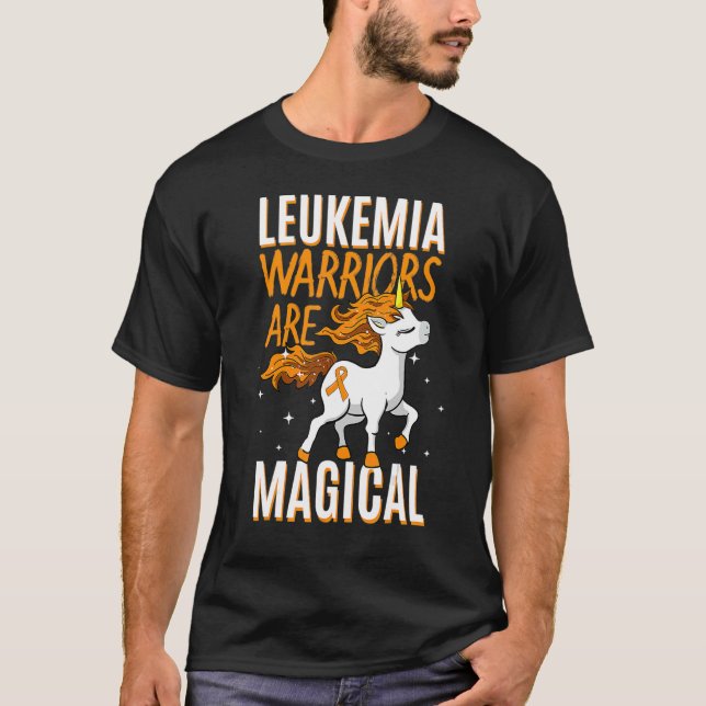 Camiseta Guerreiro da Leucemia Monge Laranja-Unicórnio (Frente)