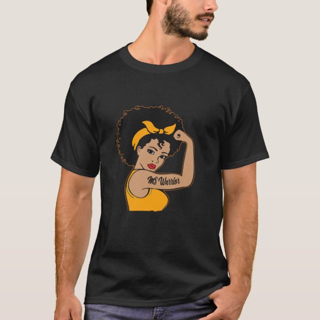 Camiseta Guerreiro da MS Esclerose Múltipla Ininterrupta Af (Frente)