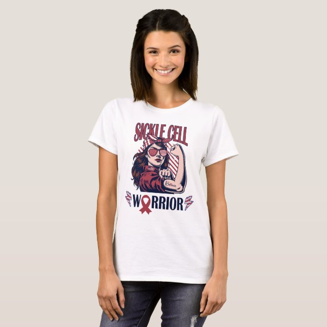 Camiseta Guerreiro de Células Falsiformes Acredite e Lute (Frente Completa)