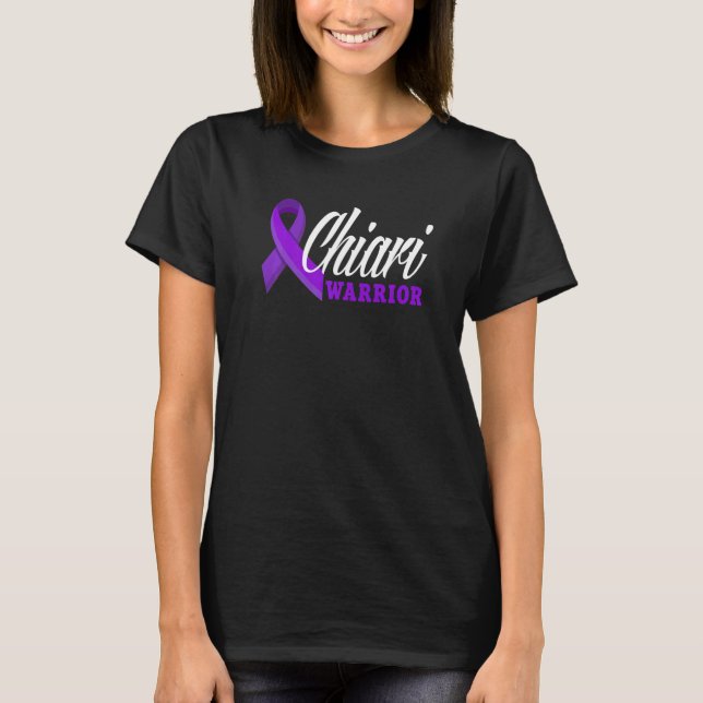 Camiseta Guerreiro de Chiari Laço Roxo Malformação de Chiar (Frente)