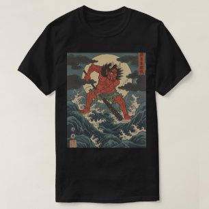 Camiseta Guerreiro de demônio feroz - Clube Oni Japonês