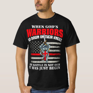 Camiseta Guerreiro de Deuses Soldado Cristão Americano Flag