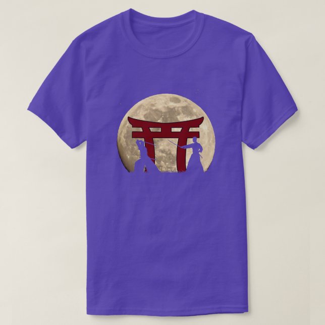 Camiseta Guerreiro de Espadas Japonês Combatente de Samurai (Frente do Design)