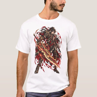 Camiseta Guerreiro de Fantasia Sombria Crimson Blade
