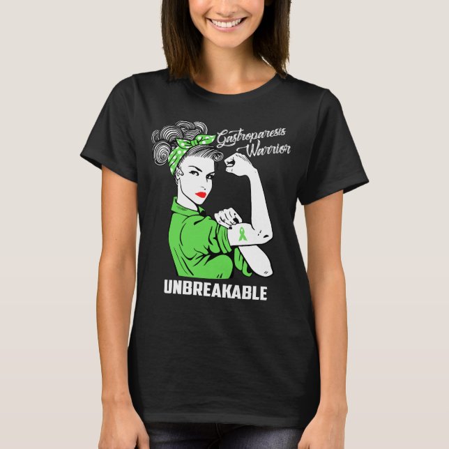 Camiseta Guerreiro de Gastroparesis inquebrável (Frente)
