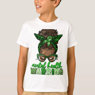 Camiseta Guerreiro de Saúde Mês de Consciência Mistura Negr
