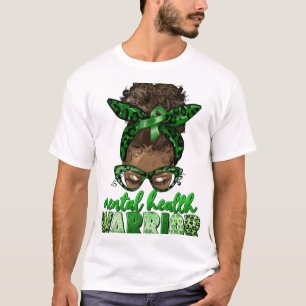 Camiseta Guerreiro de Saúde Mês de Consciência Mistura Negr