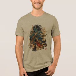Camiseta Guerreiro Demônio Oni Azul | Mitologia Yokai Japon