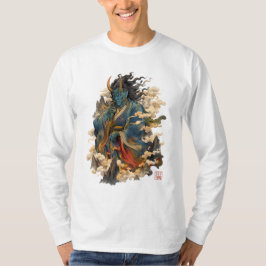 Camiseta Guerreiro Demônio Oni Azul | Mitologia Yokai Japon