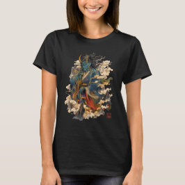 Camiseta Guerreiro Demônio Oni Azul | Mitologia Yokai Japon