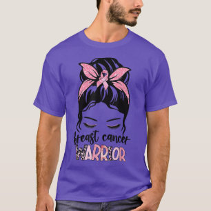 Camiseta Guerreiro do Cancer da Mama Cabelo do freio Vermel