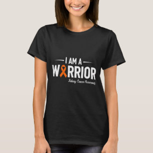 Camiseta guerreiro do câncer de rim laço laranja de conscie