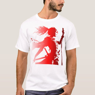 Camiseta Guerreiro em vermelho - Escoteira feminina de ener
