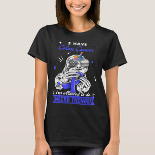 Camiseta Guerreiro engraçado do câncer de cólon da preguiça