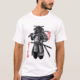 Camiseta Guerreiro feroz Samurai - Arte Bushido Japonesa