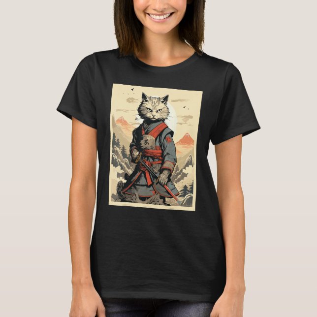 Camiseta Guerreiro Gato Japonês (Frente)