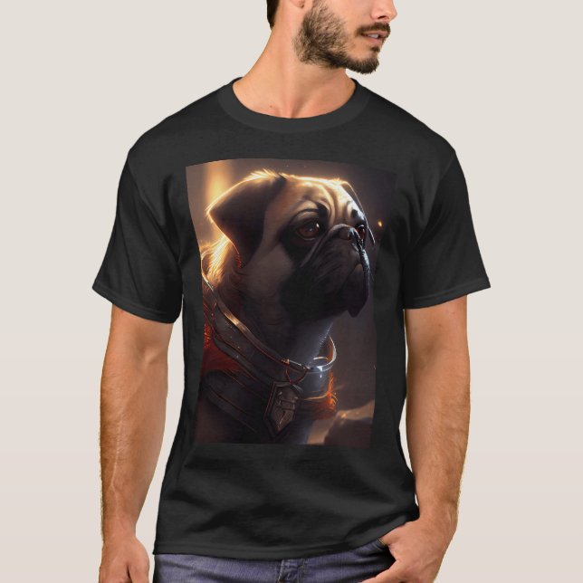 Camiseta Guerreiro Heroico: Pug (Frente)