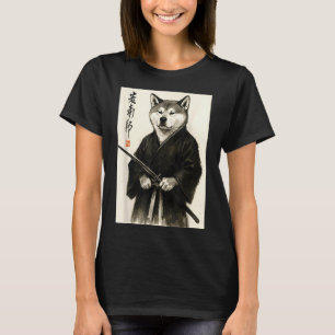 Camiseta Guerreiro Japonês Estético Tradicional Sumi-e