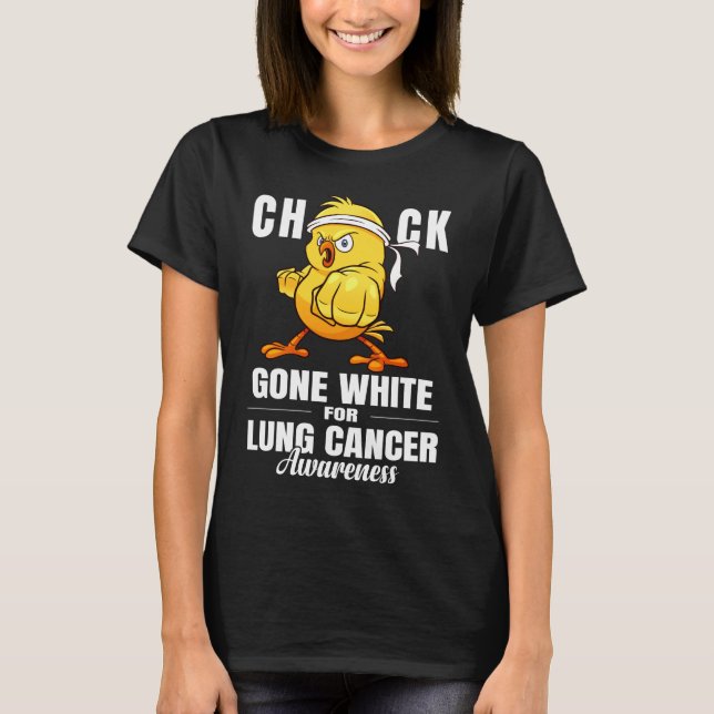 Camiseta guerreiro pintinho engraçado do cancer pulmonar (Frente)