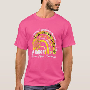 Camiseta Guerreiro Rainbow Dourado Ribbon Spina Bifida Cons