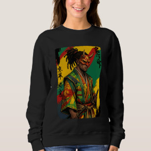 Camiseta Guerreiro Samurai Afro Americano Katana Anime Japo