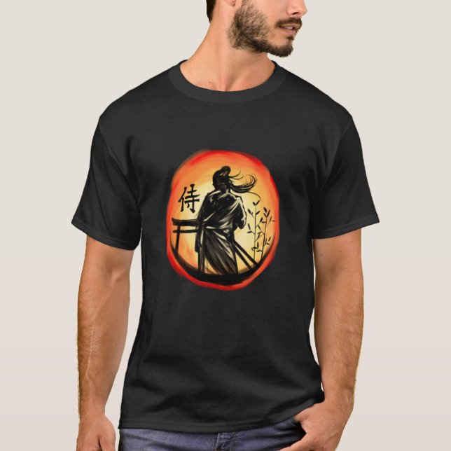 Camiseta Guerreiro Samurai Japonês Lone Bushido Warrior (Frente)