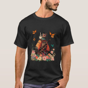 Camiseta Guerreiro Samurai Ninja Japonês Gato Samurai Engra