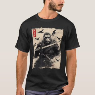 Camiseta Guerreiro Samurai Pé-Grande Japonês Vintage Sasqua