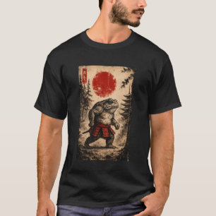 Camiseta Guerreiro Samurai Sapo Japonês Gráfico Vintage Uki
