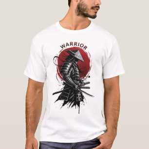 Camiseta Guerreiro Samurai Sol Nascente Estilo de Tinta Jap
