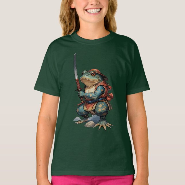 Camiseta Guerreiro Sapo Samurai com Katana (Frente)