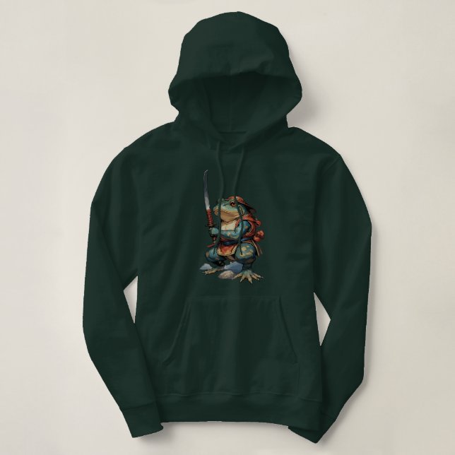 Camiseta Guerreiro Sapo Samurai com Katana (Frente do Design)