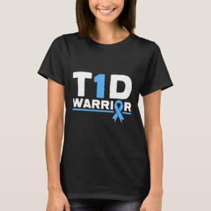 Camiseta Guerreiro T1d Conscientização sobre Diabetes Tipo