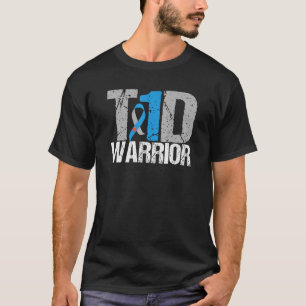 Camiseta Guerreiro T1D Sensibilização para a diabetes Blue