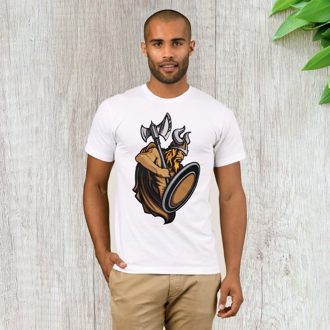 Camiseta Guerreiro Viking Bárbaro Nórdico com Machado (Criador carregado)