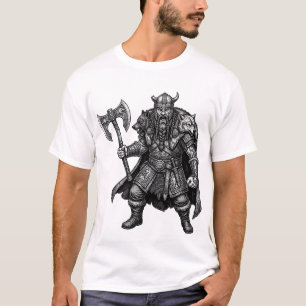 Camiseta Guerreiro Viking do Clã do Lobo Arte de Batalha Nó