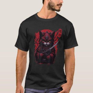 Camiseta guerreiros gatinho Ninja Samurai Japonês Gato ? ?