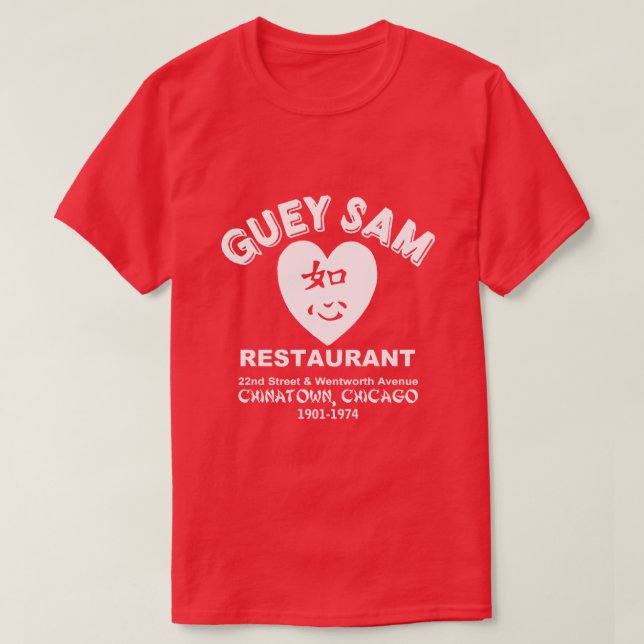 Camiseta Guey Sam Restaurant, Chinatown, Chicago, IL (Frente do Design)