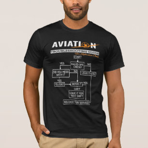 Camiseta Guia de detecção de problemas de aviação do piloto