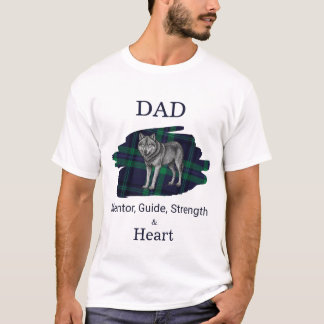 Camiseta Guia de mentor pai Força & Coração Xadrez azul