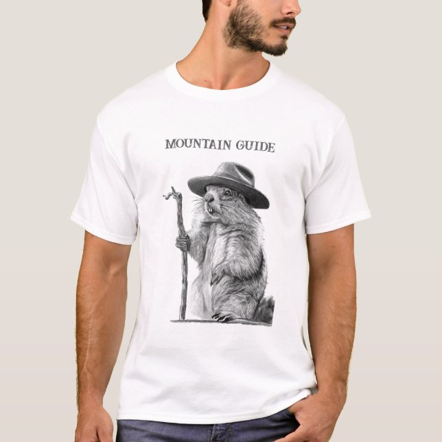 Camiseta Guia de montanha - design de marmota (Frente)