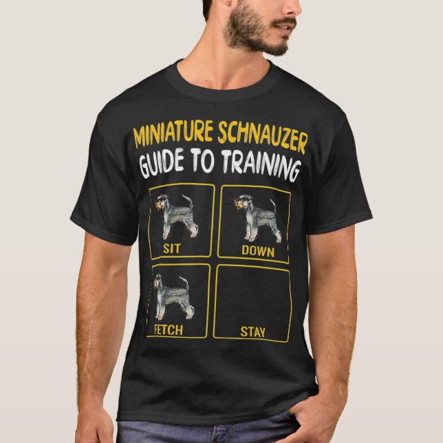 Camiseta Guia Do Miniatura Schnauzer Para Treinar Cão (Frente)