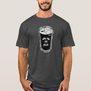 Camiseta Guia Puxar cerveja pode Logotipo Distinto Preto e
