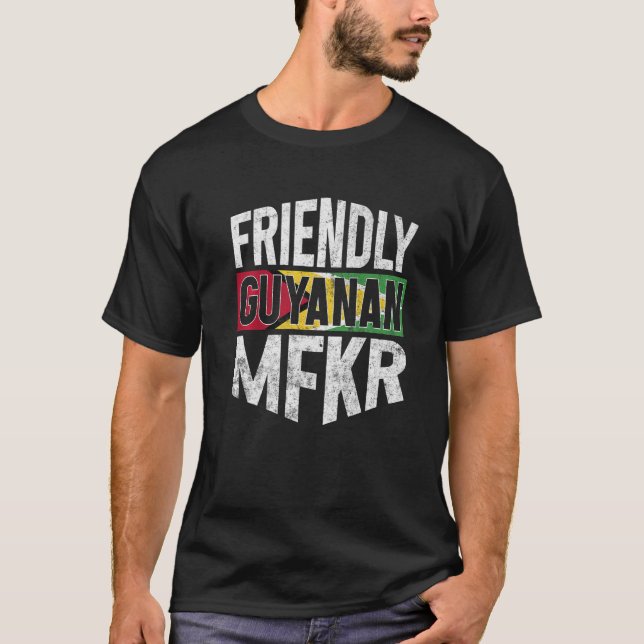 Camiseta Guiana Bandeira Orgulhosa Homens e Mulheres da Gui (Frente)