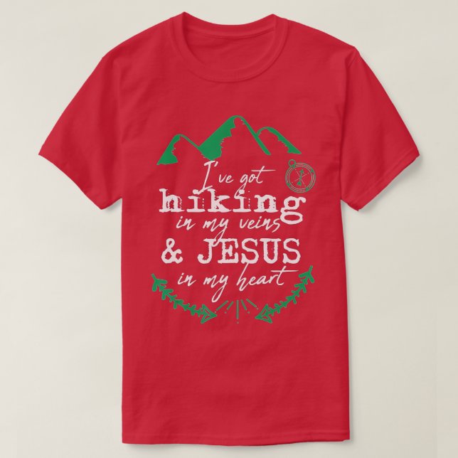 Camiseta Guiando Jesus Cristão ao ar livre Homens Hiker Gif (Frente do Design)