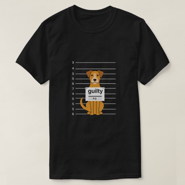 Camiseta Guilty Dog Mugshot (Frente do Design)