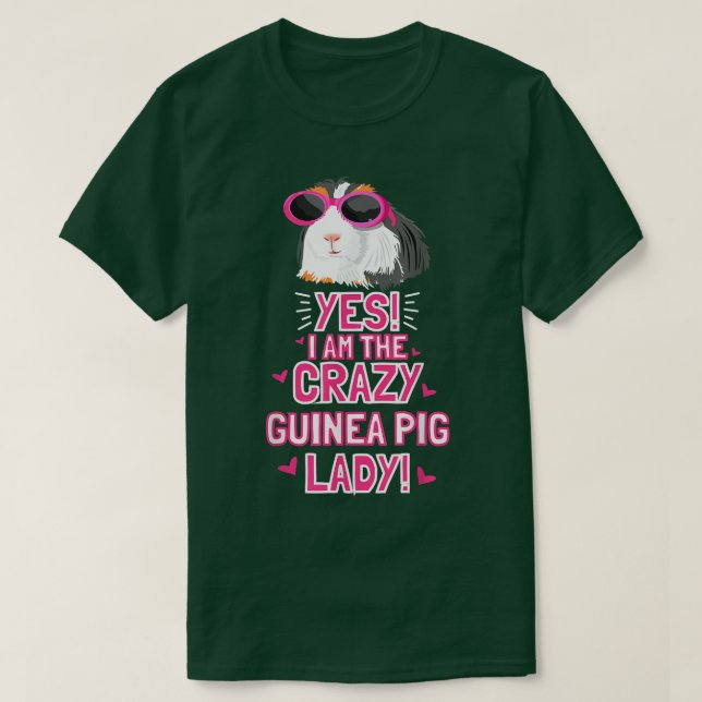 Camiseta Guiná Louca Presente de Iva de Vestuário Guiné Pig (Frente do Design)